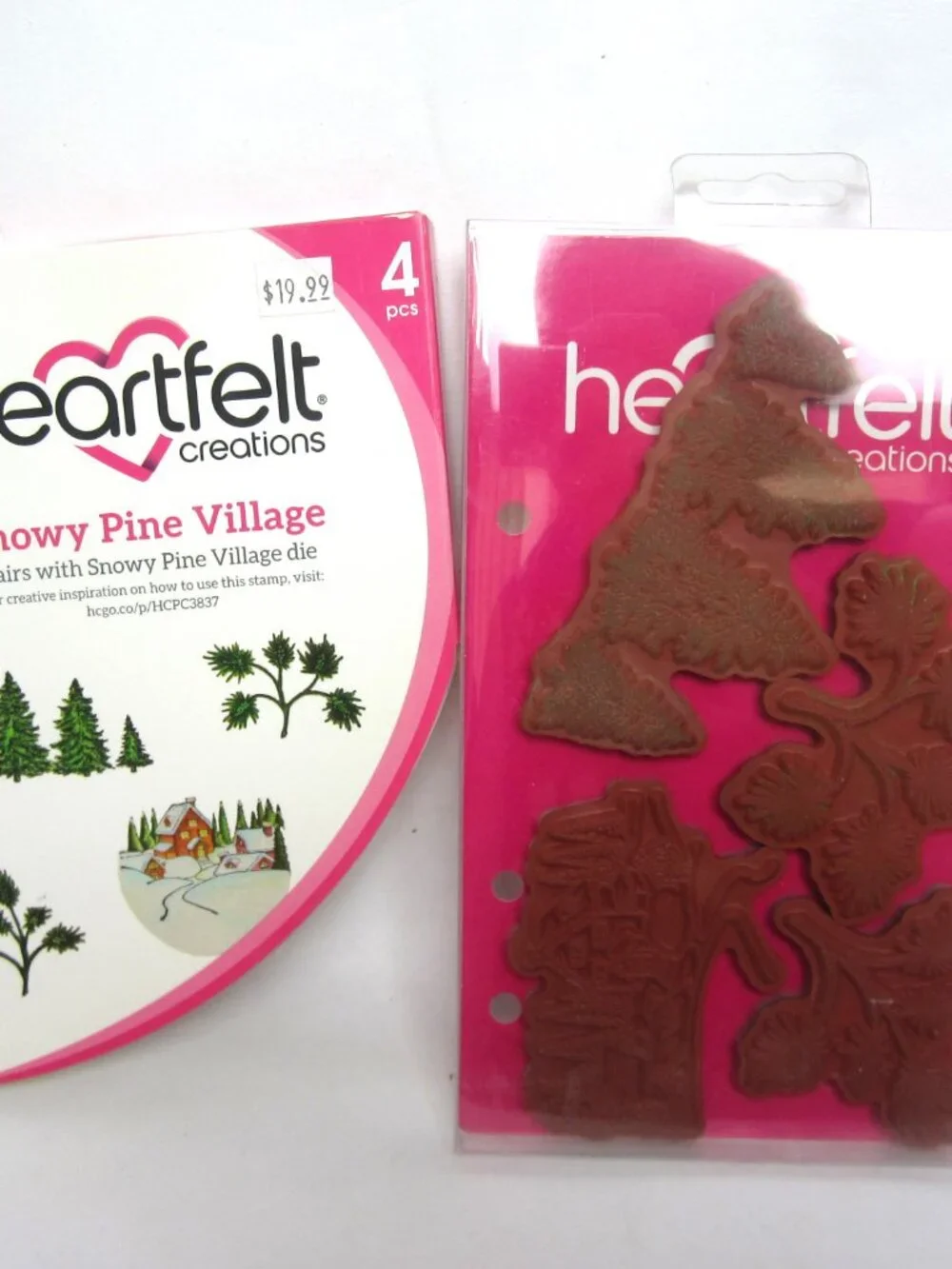 Heartfelt Creations Snowy Pine Village Cling Stamps Craft Dies Christmas Winter